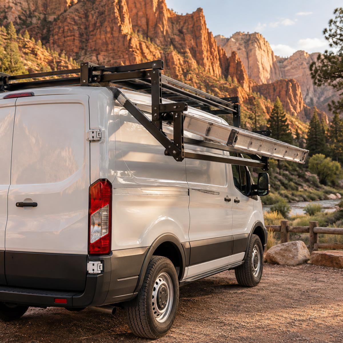 Harrier ladder rack on a work van