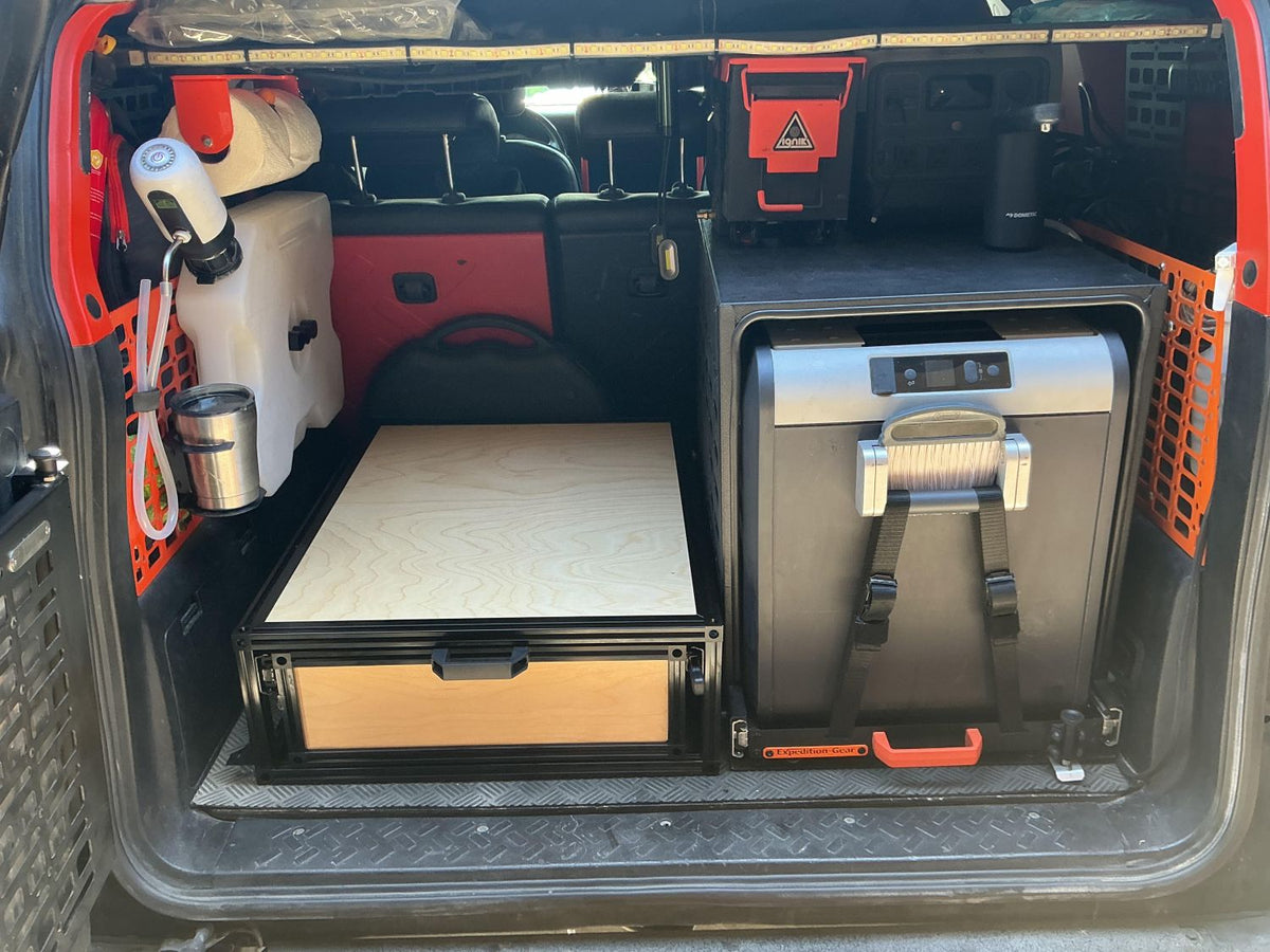 TNT Auto Drawer for Nissan Xterra — toyota FJ Cruiser Rear Cargo Storage Drawer DIY Kit